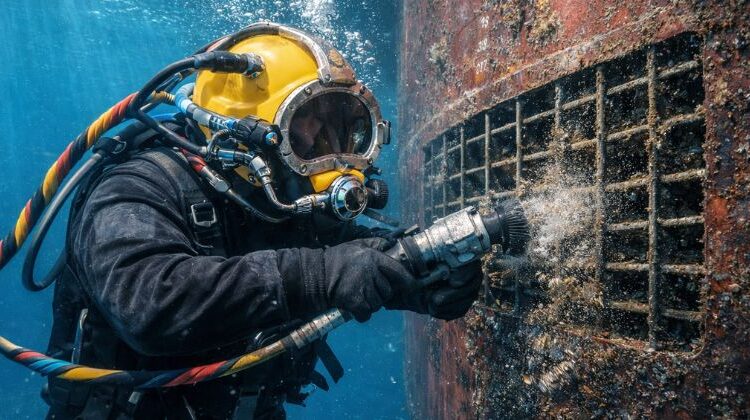 Underwater Sea chest cleaning
