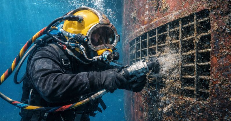 Underwater Sea chest cleaning