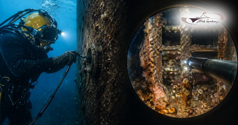 Under water Sea chest Borescope inspection